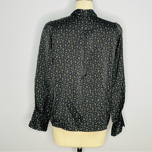 Prologue x Target Black Ground Dot Blouse- Pleated Cuffs- Size XL - Picture 5 of 7